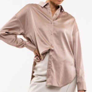 Chap Satin Long sleeve button up